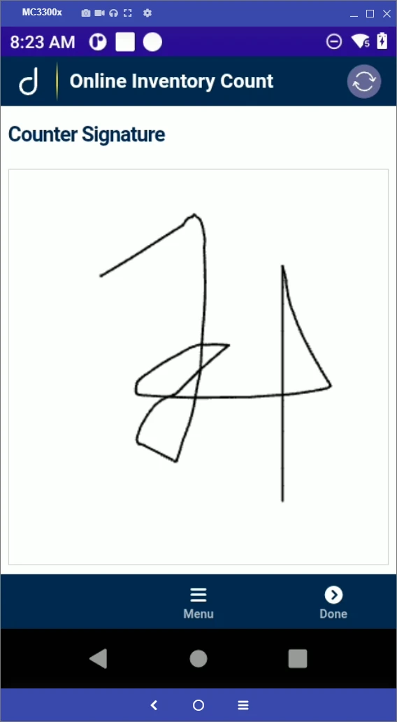 Online count: capture counter signature.